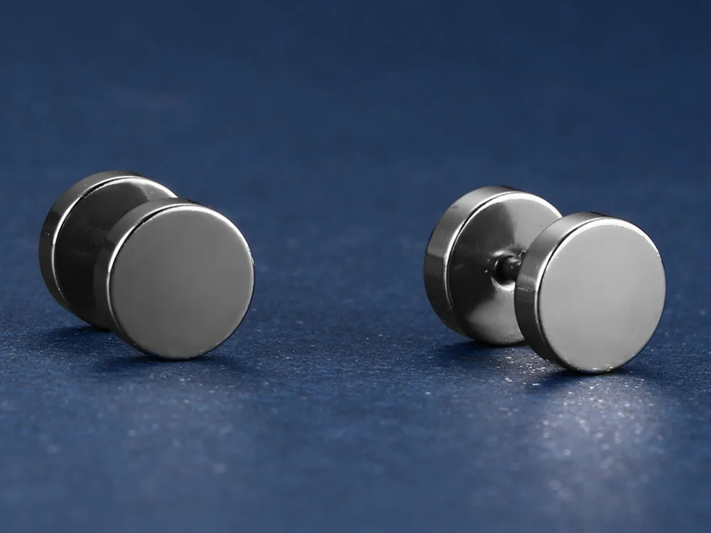 Эксклюзивные серьги Vnox в виде гантелей из нержавеющей стали ювелирные изделия 5