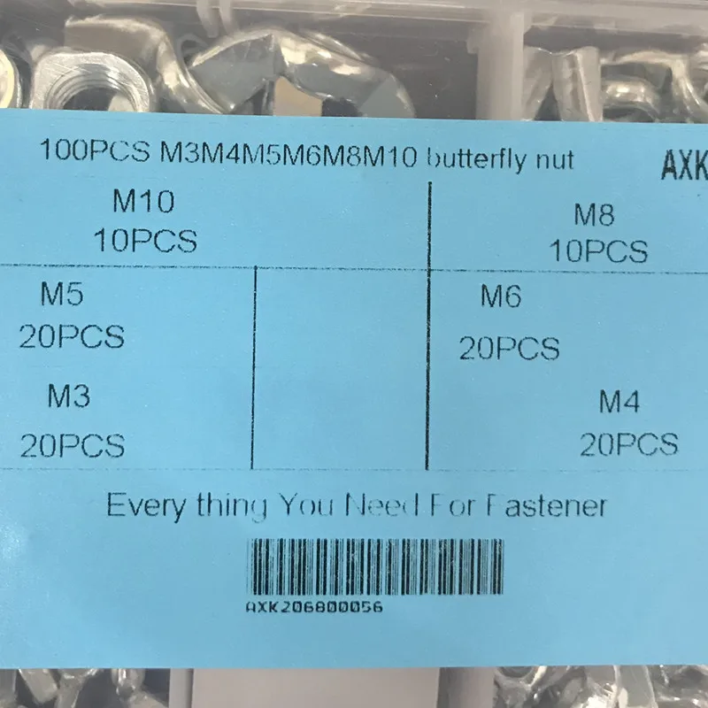 Wing Nuts Hand Tighten Nut Butterfly 100pcs/set Ingot Stainless Steel Din315 M3 M4 M5 M6 M8 M10 Galvanized Axk Electrical | Обустройство