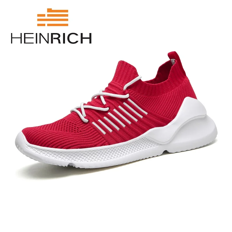 HEINRICH Men Fly-Knitted Shoes Light Sneakers Fashion Sock Outdoor Walking Breathable Footwear Erkek Ayakkab | Обувь