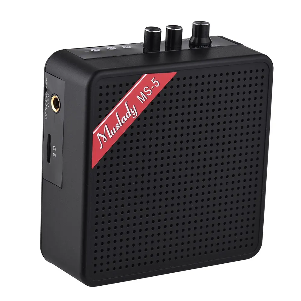 Muslady MS-5 Портативный Мини гитарный усилитель динамик 5 Вт поддержка подключения BT