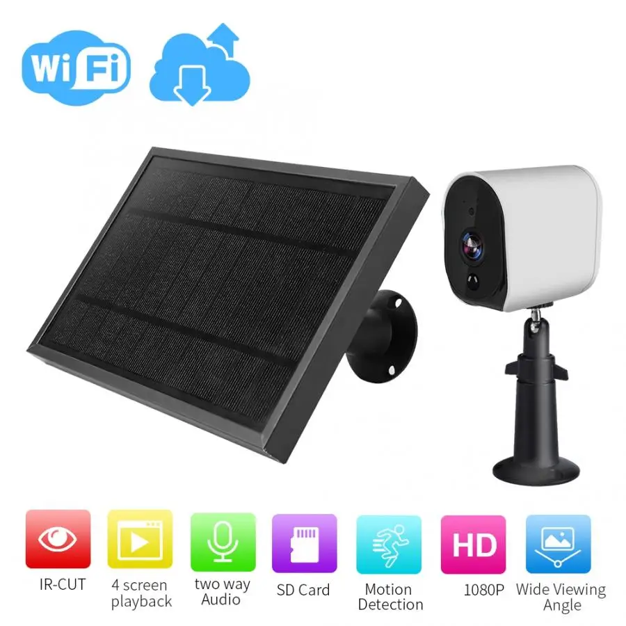 Новинка умная Wi Fi камера с питанием от солнечной батареи 1080p удаленный мониторинг