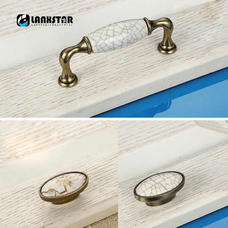 Классическая керамическая ручка 5 шт. технические мраморные ручки для кухонных