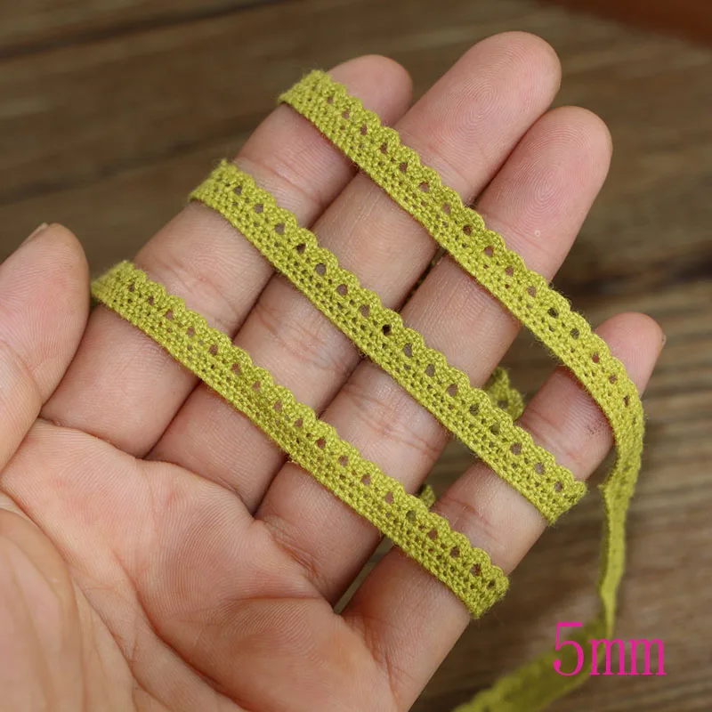 5MM 20YARD 1 см 20 ярдов хлопчатобумажная пряжа вязание кружевные аксессуары Кружевной Край DIY Ручная работа одежда, скатерть, диван, ткань занавески материал - Цвет: 5MM 20YARD