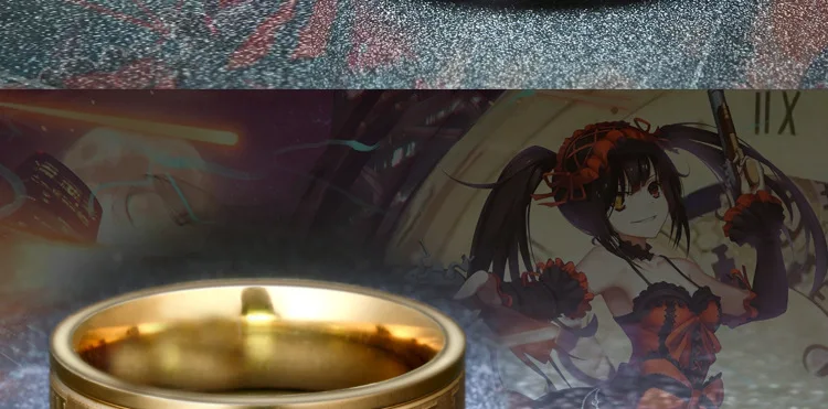 Кольцо Tokisaki Kurumi подарок Размер 10 ювелирные изделия из нержавеющей стали Косплей кольца аниме