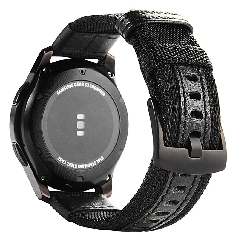 Laforuta 22 мм для samsung gear Sport S3 Classic Frontier Galaxy Watch 46 мм ремешок армейский зеленый нейлоновая ткань быстросъемный ремешок