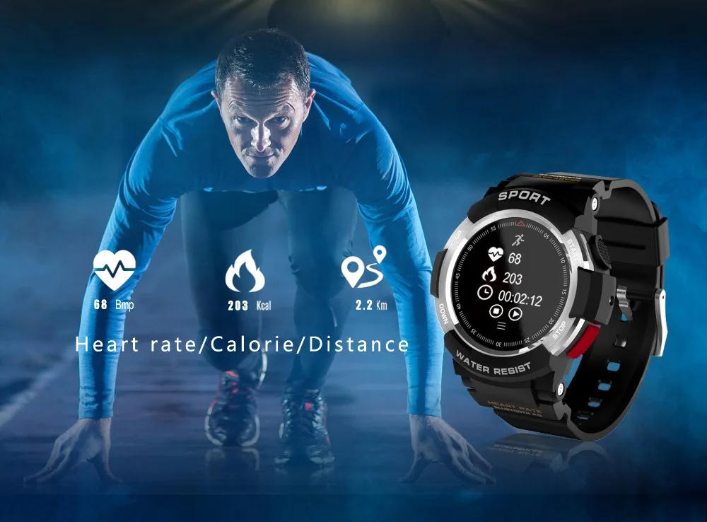 Умные часы Bluetooth 4.0 Smart Watch GPS IP68 водонепроницаемый монитор сна Remote Camera NRF51822 Android pk ex16 on.