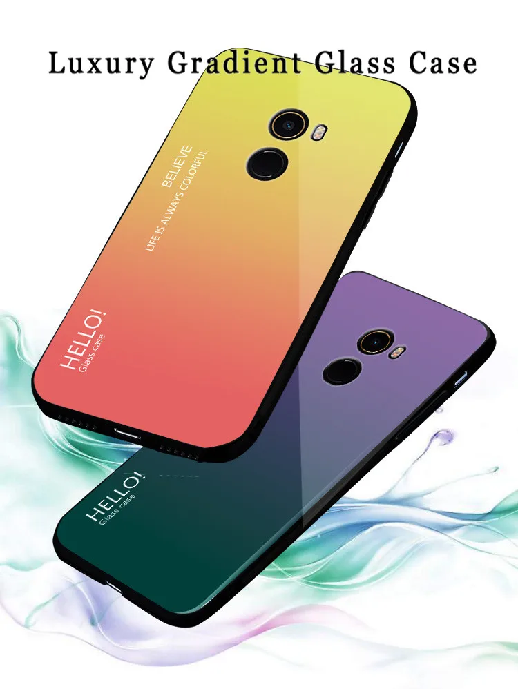 Чехол Toraise для Fundas Xiaomi mi x 2 Чехол Xiaomi mi x 2 откидная крышка Закаленное стекло градиентная задняя крышка для Xiaomi mi Mix 2 5,99
