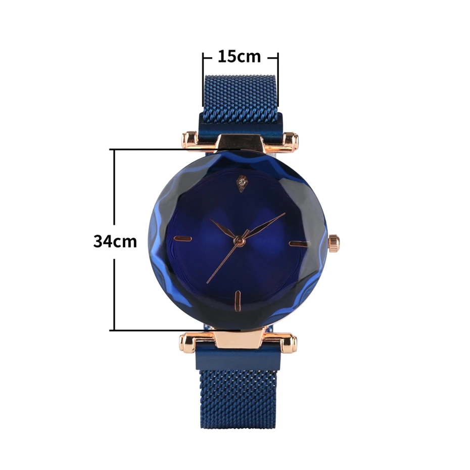 

Newest Polygonal Protruding Dial Women Watch Stainless Mesh Magnetic Adjustable Buckle Clock Fashion Bracelet Watches for Women