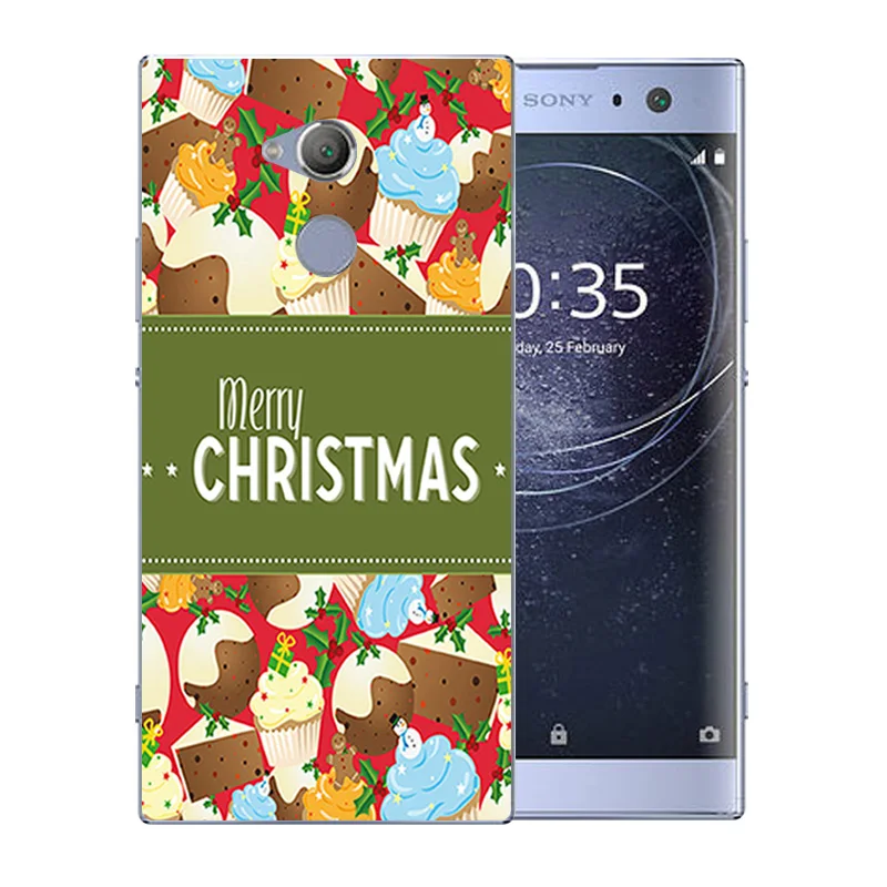 Ультра прозрачные силиконовые чехлы 6 0 для Sony Xperia XA2 с веселым рождественским