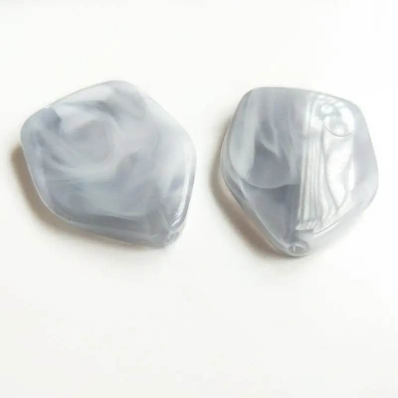 

PURPLEGRAPE Fashion Vintage Acrylic Geometric Marble Pendant DIY Handmade Earrings Accessories Jewelry Beads 6 Pack