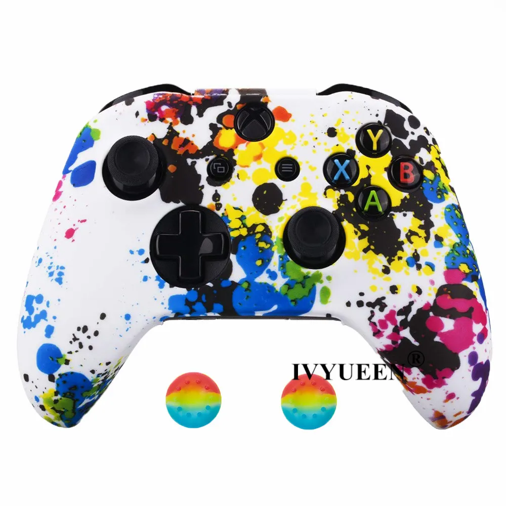 IVYUEEN чехол с водной передачей и принтом для XBox One X S контроллер силиконовый защитный камуфляжный чехол с ручкой для большого пальца