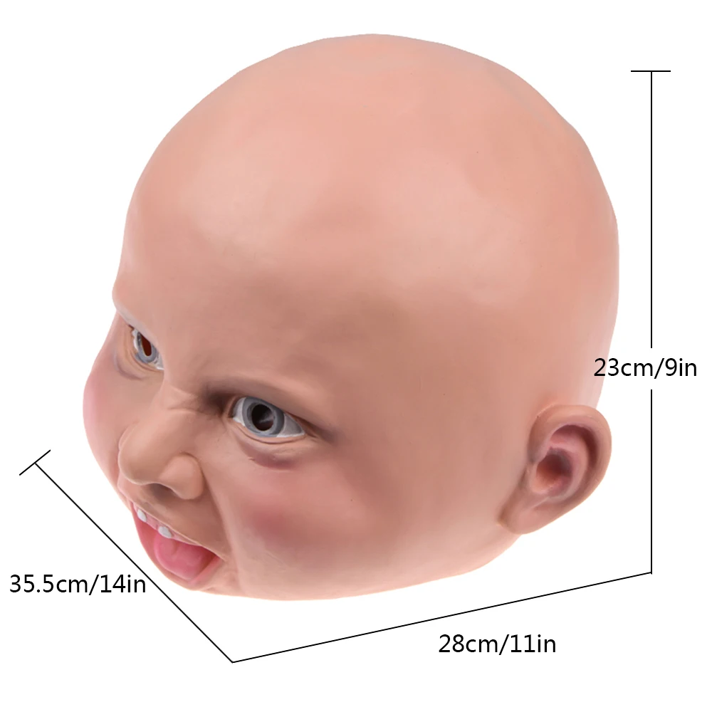1 шт. плач ребенка полная латексная маска для лица взрослых страшный ужас
