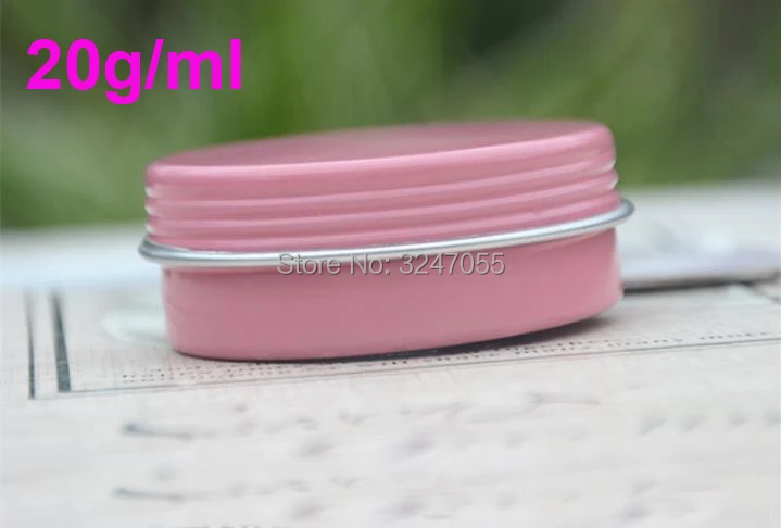 

20ml/g 50pcs100pcs/lot Empty Pink Aluminum Cream Refillable Pot, Portable Metal Tin Case for Cream Powder, Cream Containers