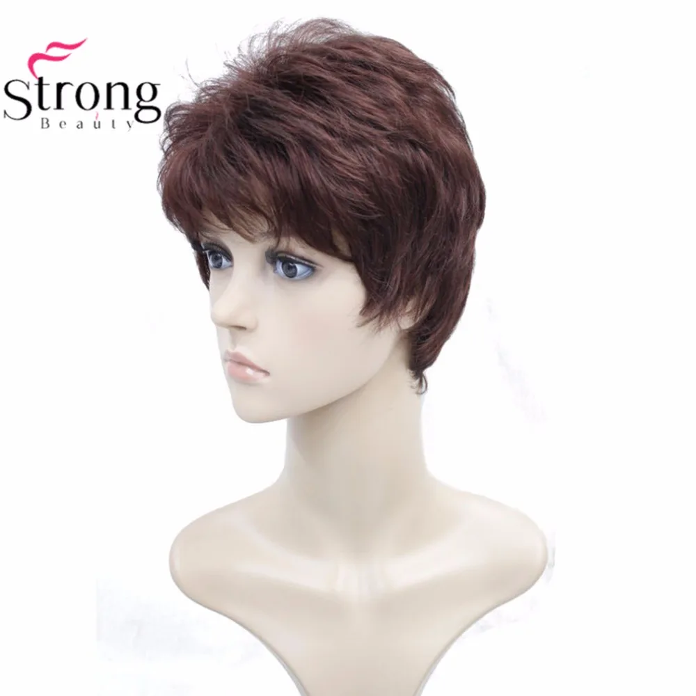 StrongBeauty женский синтетический парик черный/Блонд короткие прямые волосы натуральные парики