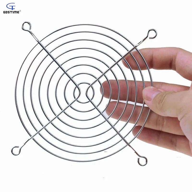 Gdstime 2 Pcs 120mm Iron Net High Quality PC Computer Fan Grill Protector Silver Metal Finger Guard Cover for 12cm Cooler Fan
