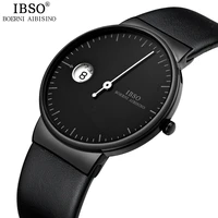 ibso luxury quartz watch mens black fashion leather watches relogio masculine 2019 top brand creative mens watches 8289