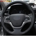 APPDEE для Hyundai Elantra 4 2016 2017 Solaris 2017 Accent 2018 черного цвета из искусственной кожи чехол рулевого колеса автомобиля аксессуары