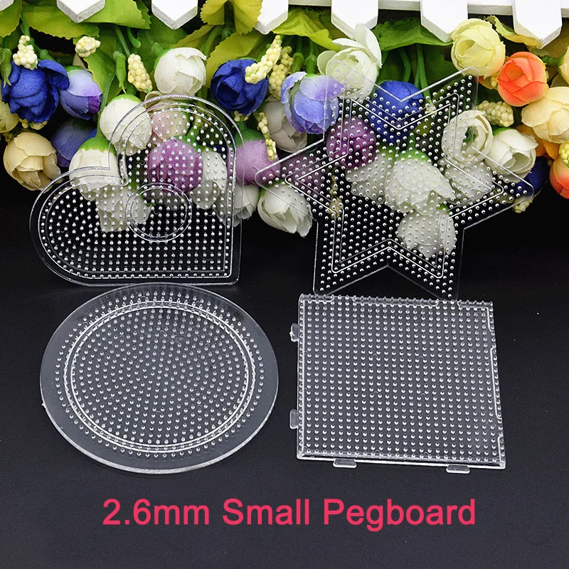 4 шт./компл. 2,6 мм Хама бусины Pegboard головоломки Perler бисер Diy прозрачный Форма головоломка шаблон