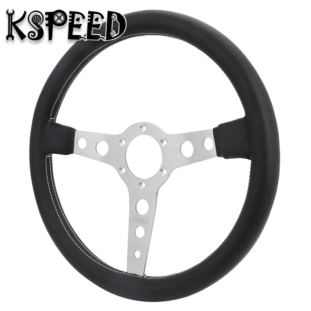 Универсальное 14 дюймовое рулевое колесо с плоским дном для гоночного автомобиля