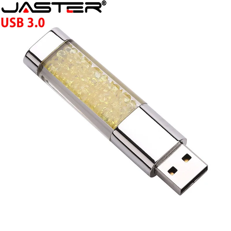 JASTER USB 3,0 модный Кристальный подарок USB флеш-накопитель прозрачный флеш-накопитель 4 ГБ 16 ГБ 32 ГБ 64 Гб карта памяти usb U диск логотип клиента