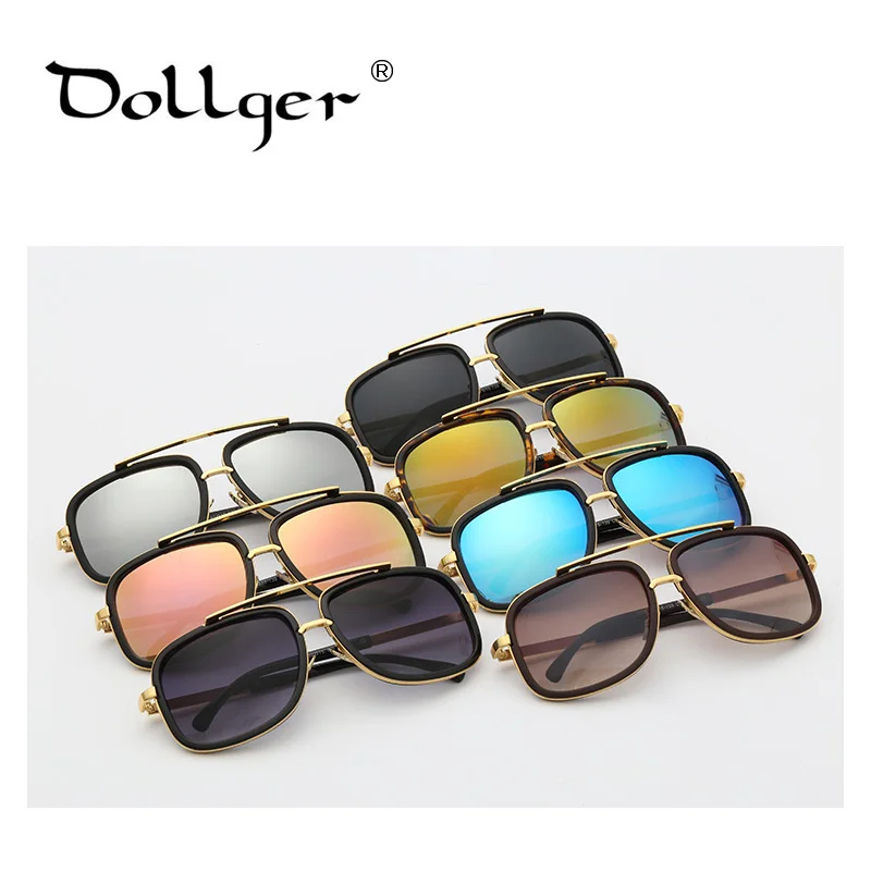Dollger ретро большие квадратные солнцезащитные очки мужские и женские UV400 HD линзы