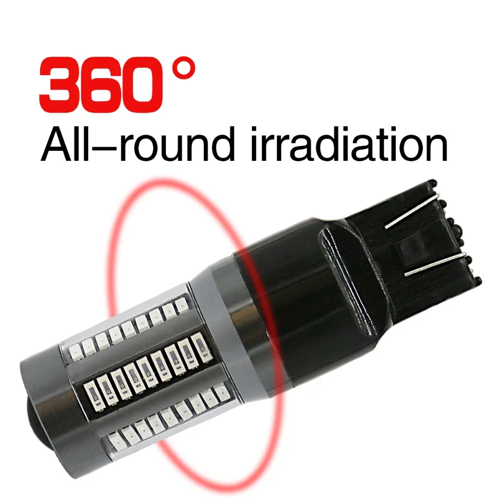 Современный Автомобильная фара DRL 66 W 4014 66SMD Противотуманные фары H7 T20 7440 7443 1156 1157 7000LM белого и красного цветов хода Включите одиночные огни