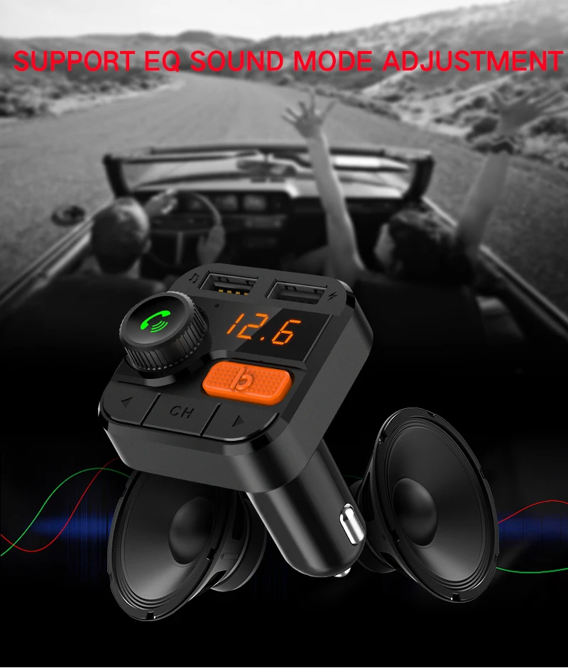 FM передатчик Автомобильный mp3 плеер 5,0 приемник Bluetooth USB Автомобильное зарядное устройство U диска формат музыки без потери качества стерео плеер Bluetooth car Kit