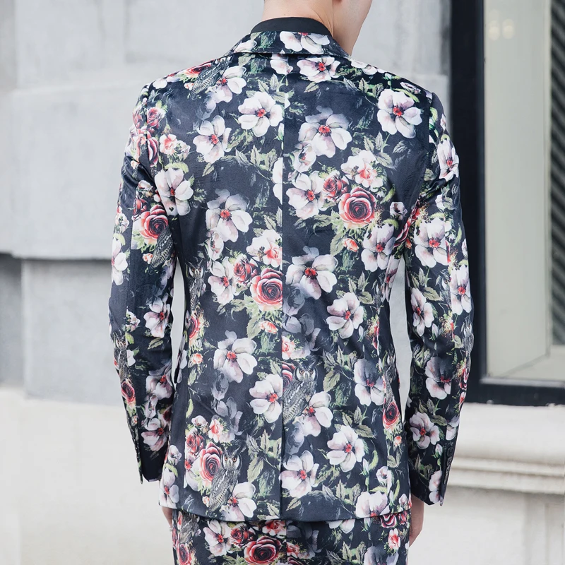 3 Pcs Suit Men Floral Suit 2018 Abito Uomo Cerimonia Costume Mariage Homme Casual Men Suit Business Tuxedos Slim Fit Suit