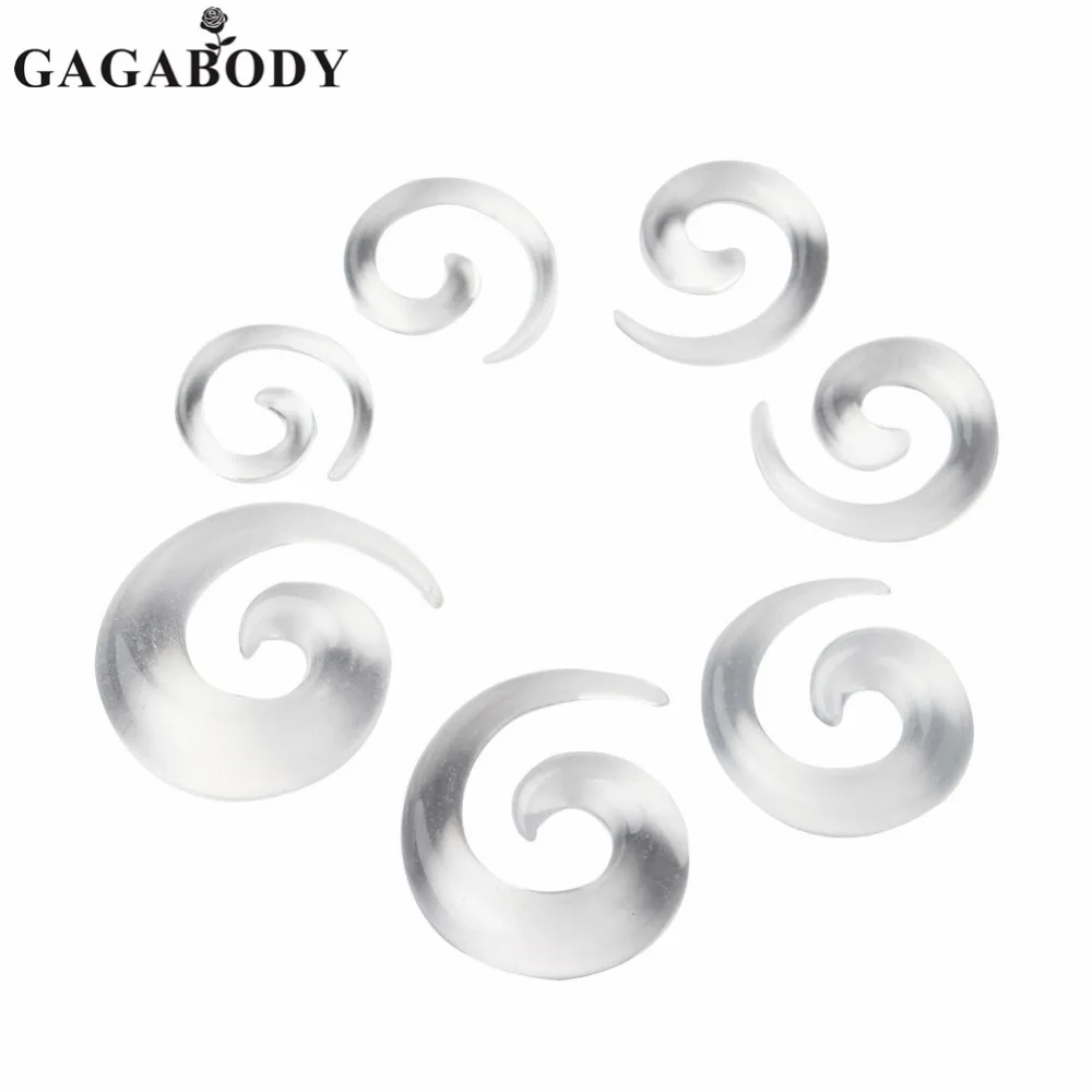 Новейшая 1 пара прозрачная спиральная вставка для туннелей носилки Украшения