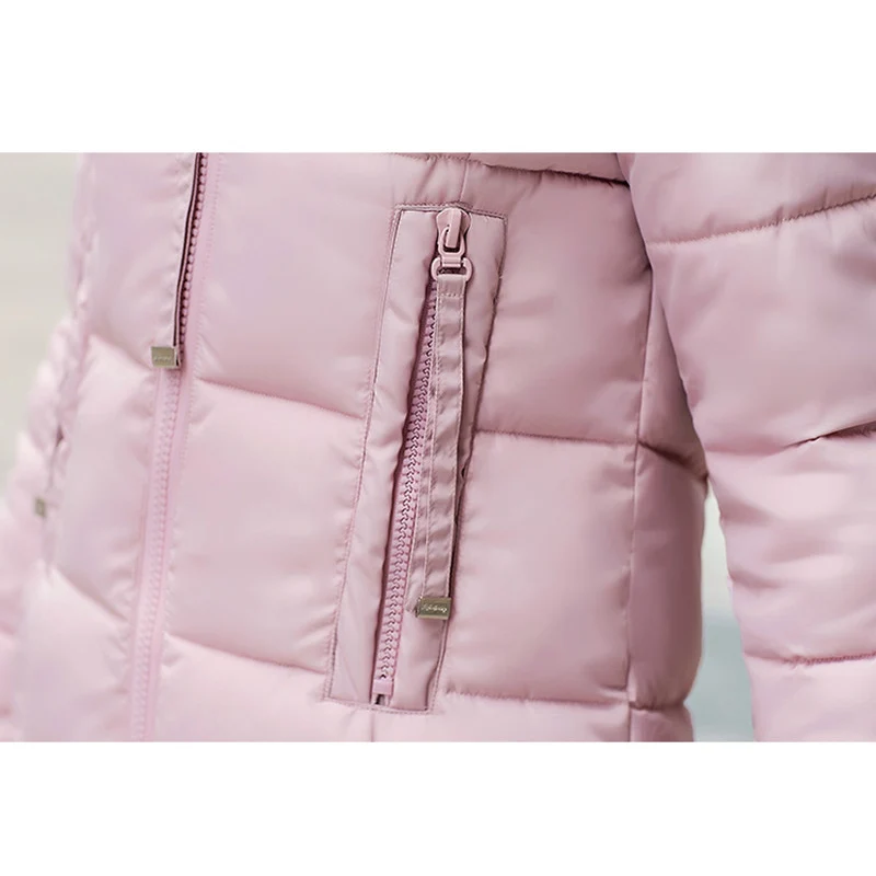 

AKSLXDMMD Parkas Casual Solid Color Cotton Coat 2019 New Winter Jacket Women Hooded Thick Zipper Coats Female Overcoat LH1194