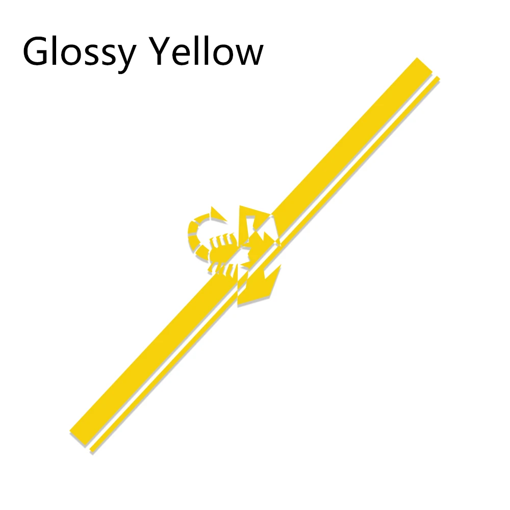 Glossy Yellow Забавные стильные длинные полосатые наклейки для автомобиля, виниловая пленка для капота, наклейки для гоночных спортивных автомобилей, DIY наклейки, аксессуары для тюнинга автомобиля - Название цвета: Glossy Yellow
