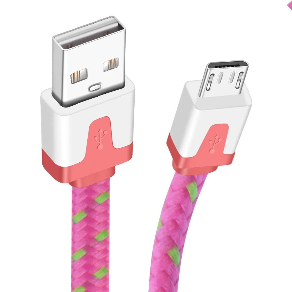 Олаф Micro USB кабель 2A Быстрая зарядка USB кабель для передачи данных для samsung Xiaomi Tablet Android usb зарядный Шнур Micro кабели для зарядного устройства USB - Цвет: Rose Red