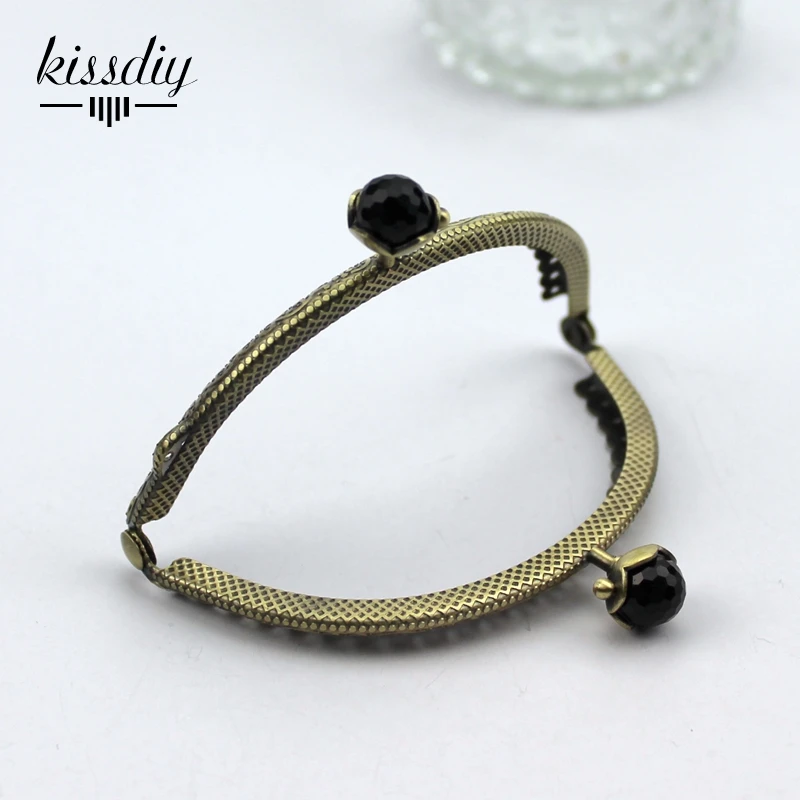 KISSDIY 8,5 см античная бронза тиснение металлический кошелек рамка коралловые бусины поцелуй застежка Монета Сумка DIY швейная сумка аксессуары