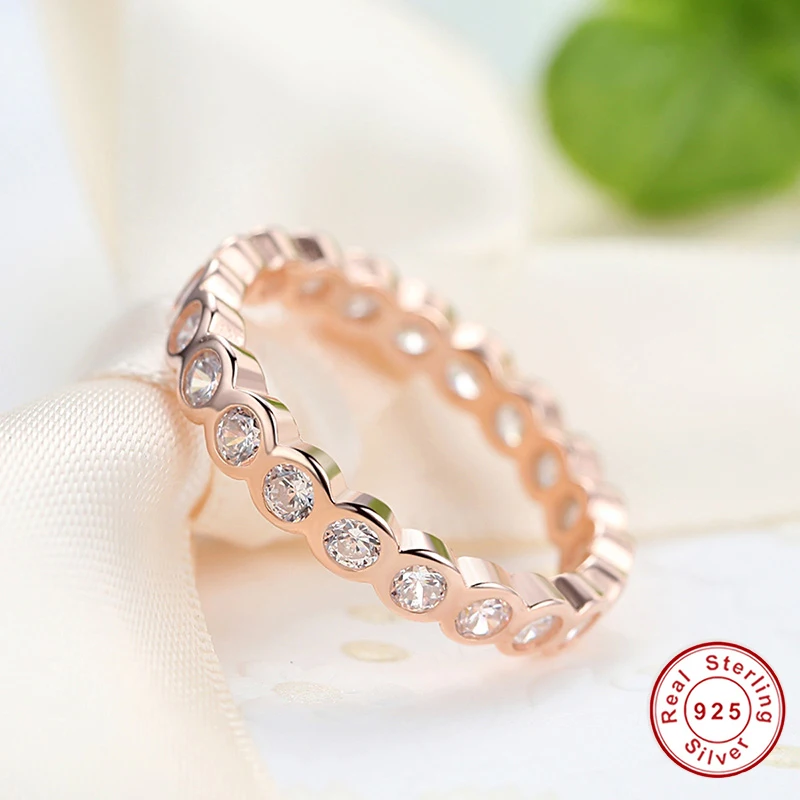 Accessories Brand New Collection 925 Sterling Silver Alluring Brilliant Stackable Ring Jewelry PA7145 | Украшения и аксессуары