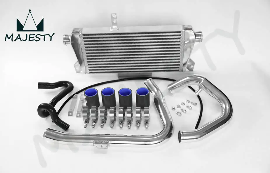 FRONT MOUNT INTERCOOLER kit aluminum piping for 96-01 VW PASSAT A4 B5 1.8T black |