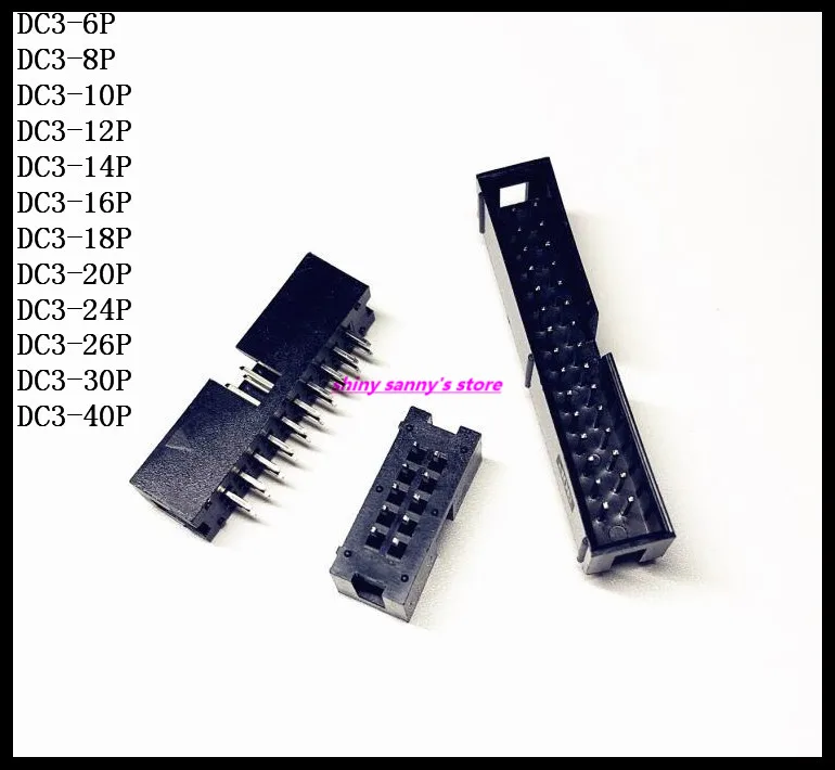 Аксессуары для розеток 16P 18P 20P прямой двухрядный коннектор IDC Box с шагом 2 54 мм