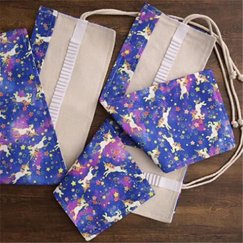 36/48/72 отверстия милый Единорог холст рулон пенал для карандашей Канцелярский