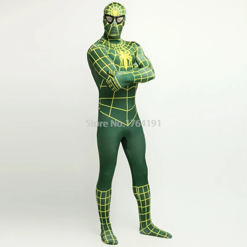 Горячая продажа зеленый лайкра спандекс полный тело зентай костюм высокое