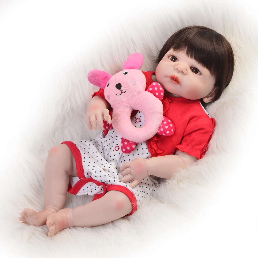 

DollMai Reborn baby, полностью силиконовые куклы, игрушки, 22 дюйма, 55 см, настоящая кукла для новорожденных девочек, можно купать bebe, подарок reborn bonecas