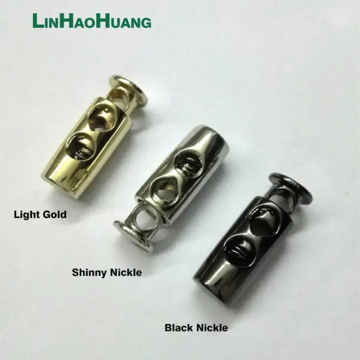 Круглый пробковый шнур 40 шт./лот из металлического сплава замки шнурка с двумя