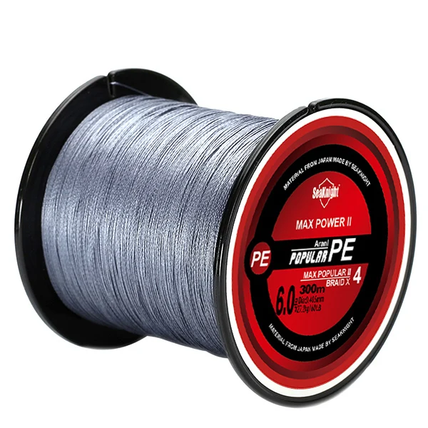 SeaKnight TriPoseidon 300 м PE 4 нити леска 8 10 20 30 40 60 80LB плетеная леска - Цвет: grey