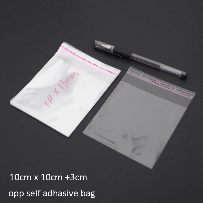 

300pcs/lot Clear Resealable Bopp/poly/ Cellophane Bag 10x10+3cm Transparent Opp Gift Plastic Packaging Bags Self Adhesive Seal