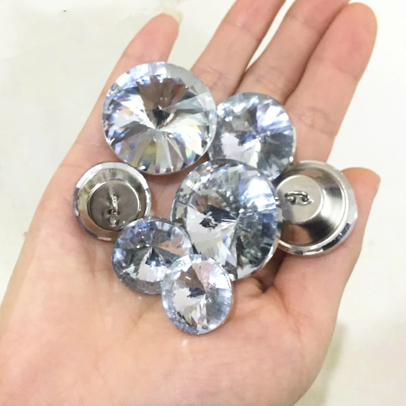 50Pcs/lot Rhinestone Crystal Buttons Sewing Sofa DIY Diamond Upholstery Headboard sofa Buttons Accessories18/ 20/25/30MM