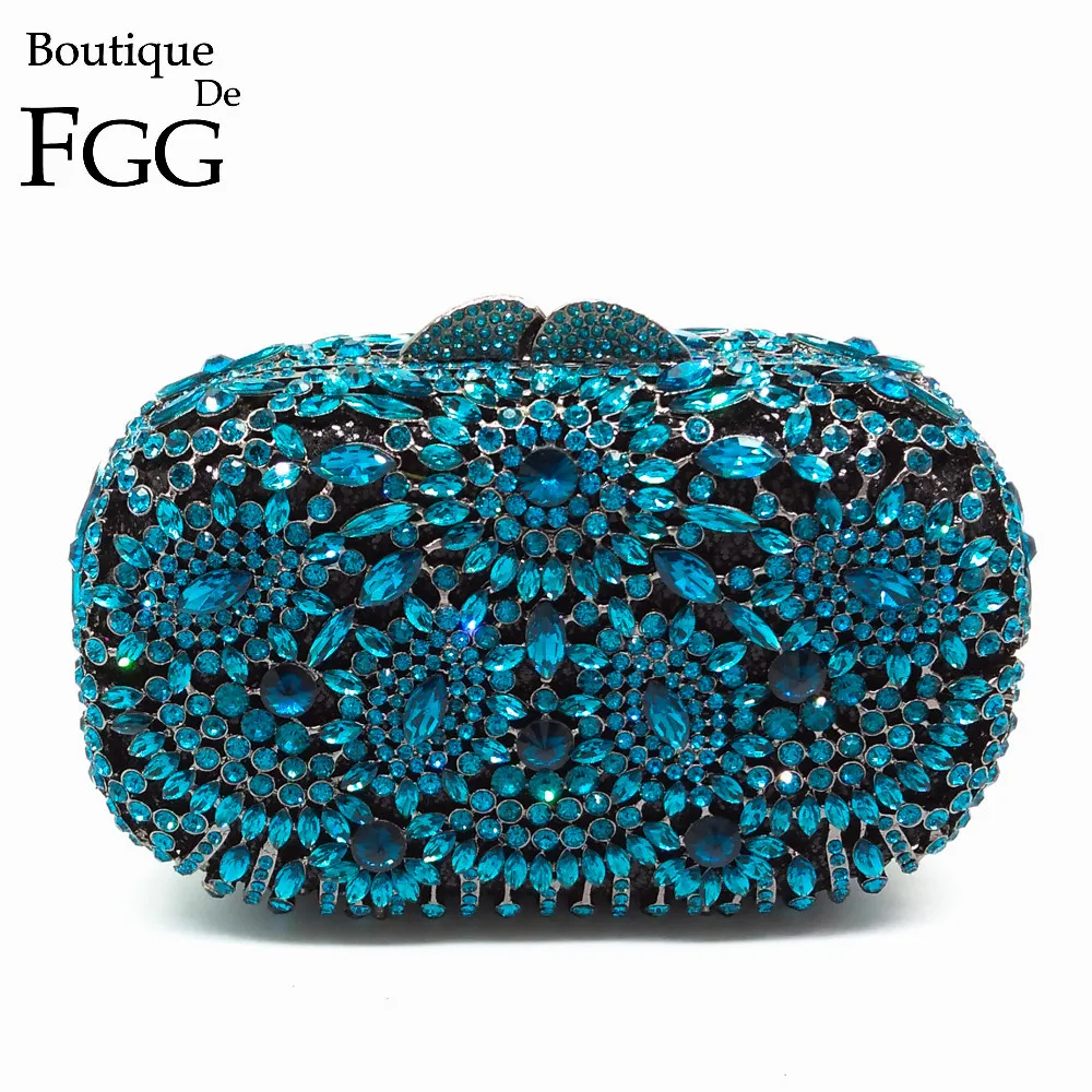 Boutique De FGG Открытое платье в богемном стиле, разноцветные Для женщин вечерняя Свадебная вечеринка с украшением в виде кристаллов клатч Сумочка Кошелек Металлическая Сумка-клатч