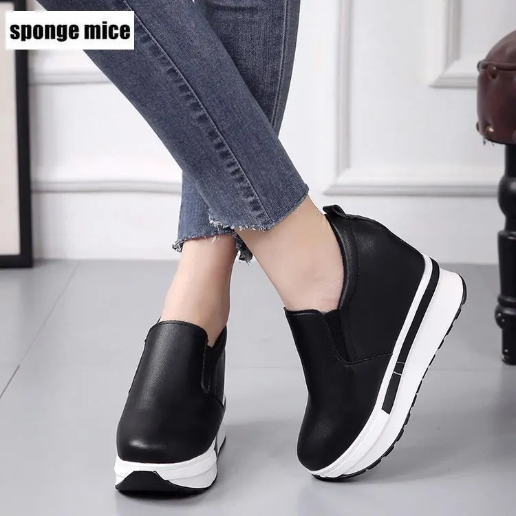 Новинка Визуально увеличивающие рост женская обувь для езды на велосипеде Белые
