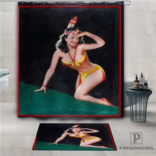 Индивидуальный pin-up-girl (5) водонепроницаемый занавеска для душа коврик дома ванной