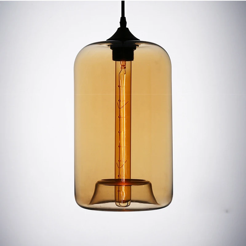 

Art deco Hanging colorful glass E27 AC 110V 220V Pendant Lamp Modern with led Lights cord for restaurant living room Kitchen bar