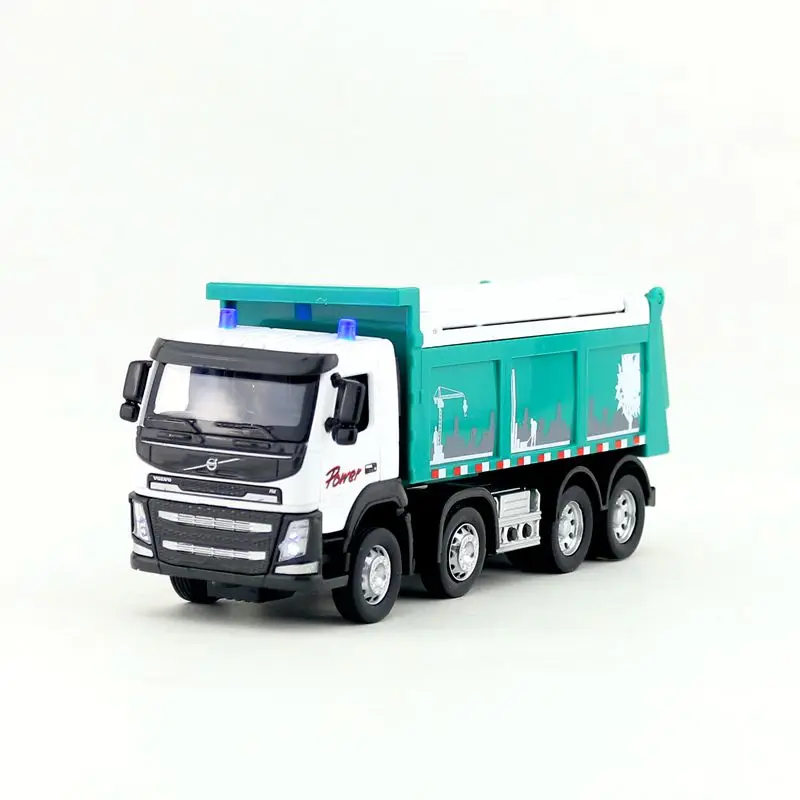 Зеленый /1:50 весы/литая модель/автомобиль-самосвал VOLVO/инженерный автомобиль/звук и светильник/образовательная Коллекция/подарок для детей - Цвет: Зеленый