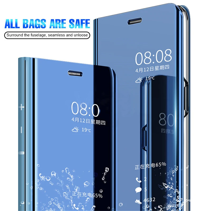 Прозрачный зеркальный флип-чехол для телефона XiaoMi RedMi Note 7 PC противоударный чехол