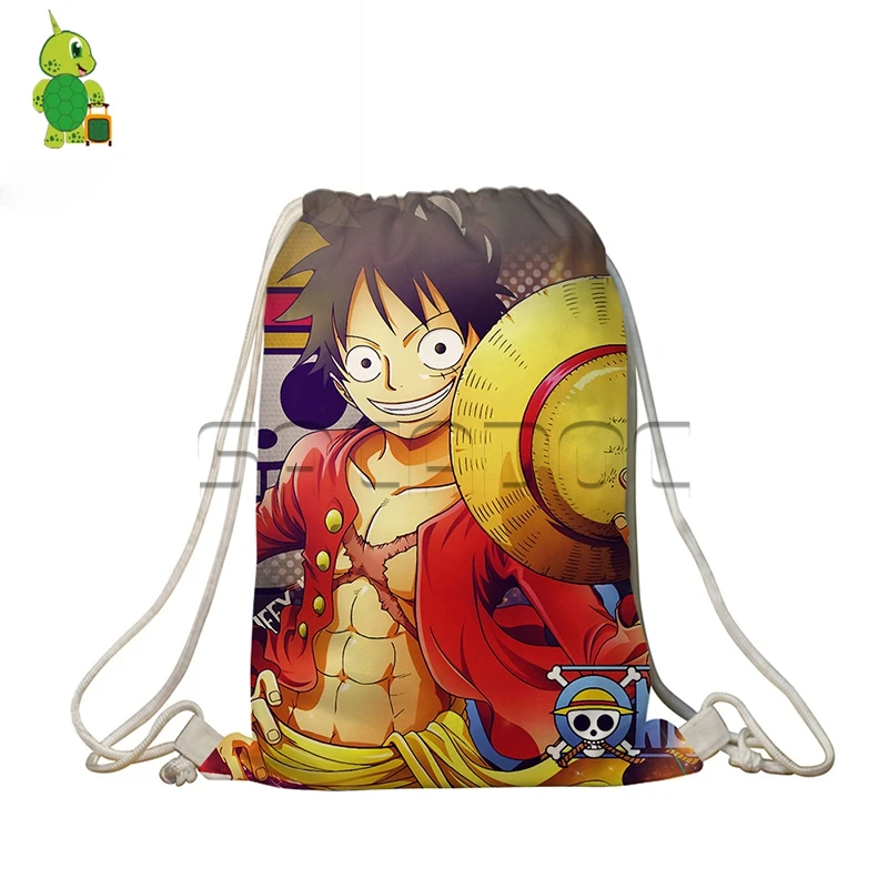 Аниме Одна деталь Луффи Ace печатных drawstring сумка Портативный Дорожные сумки для подростков Обувь для девочек Обувь для мальчиков Школьные ранцы ежедневно рюкзак - Цвет: 5
